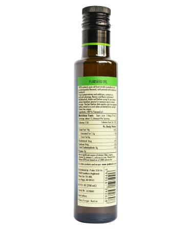 PDR Premium Flaxseed Oil - 8.4 fl. Oz. | Cold-Pressed, 100% Natural, Unrefined, Vegan | Glass Bottle, Gluten-Free, Non-GMO - Buy Online on SooperMarket.com