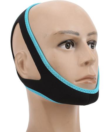 Adjustable Anti-Snoring Chin Strap - Black with Sky Blue Trim - Stop Snoring & Improve Sleep Quality - Buy Online on SooperMarket.com