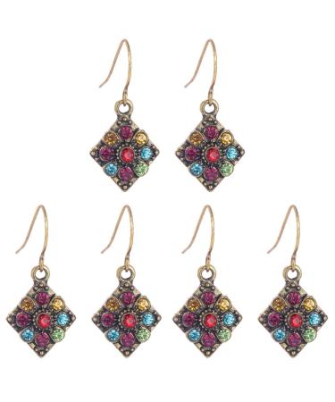 EXCEART 9 Pairs Bohemian Ethnic Earrings Rhinestone Earrings Retro Rhinestone Bohemian Jewelry Dangler Miss