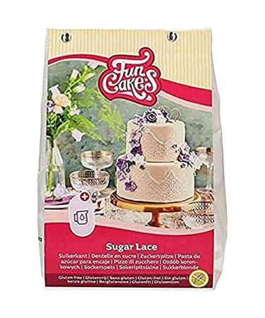 FunCakes Mix for Lace - White Gluten Free: Easy to Use Instant Mix for Edible White Cake Lace Delicious Toffee Flavour for Cake Decoration Halal Certified 400g