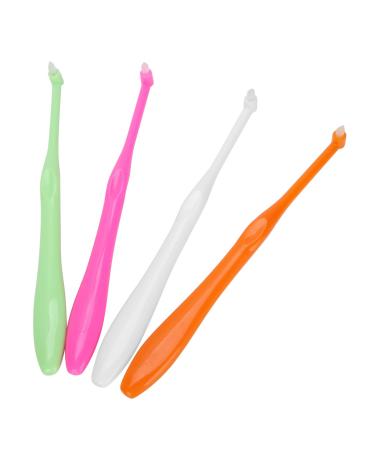 4 pieces of dental orthodontic toothbrushes soft small head cone-shaped rubber tip toothbrushes for orthodontic bridges bridges line and detail cleaning