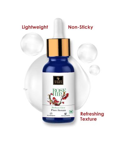 Good Vibes Rose Hip Radiant Glow Face Serum | Lightweight Anti-Aging Moisturizer for All Skin Types | Corrects Dark Spots | 10ml | Paraben & Sulfate Free | Cruelty-Free - Buy Online on SooperMarket.com