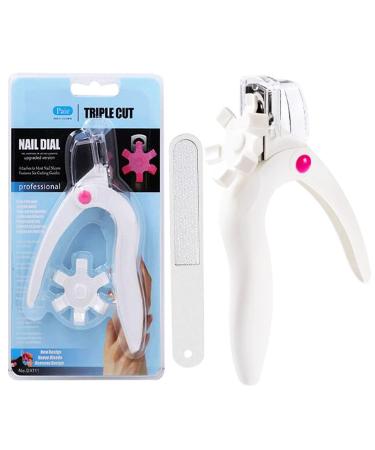 U Shaped Acrylic Nail Clipper Adjustable False Nail Clipper with Nail File Stainless Steel Nail Trimmer Tips Cutter for Nail Art