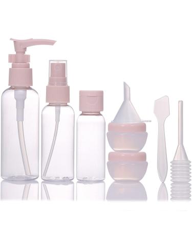 8 pieces of travel bottles set travel bottles and containers refillable small empty mini plastic pump/spray/spray bottles for cosmetics and travel toilet items with storage bags