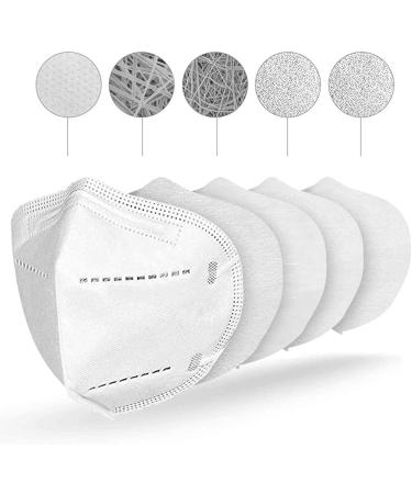 20-Pack 5-Ply Disposable Protective Face Masks - 3D Foldable Design with Stretchy Ear Loops - Buy Online on SooperMarket.com