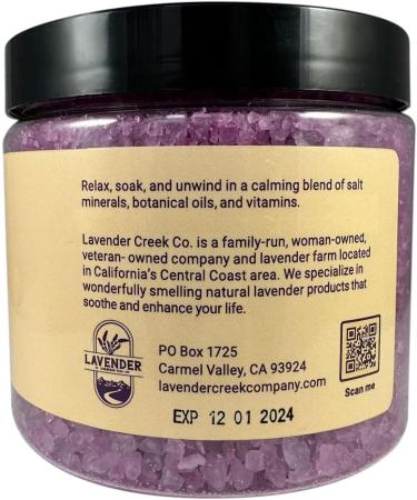 Relaxing Lavender Bath Salt with Epsom & Dead Sea Minerals - Soothing Foot Soak for Women | Muscle Relief & Luxury Bath Products - 1 lb - Buy Online on SooperMarket.com