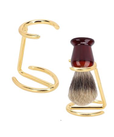 ZBJBinCH Shaving Brush Holder Deluxe Shaving Stand Shaving Razor and Brush Stand for Safety Razor Stand Place manual shaving foam brush Stainless Steel (Golden Without Brush)