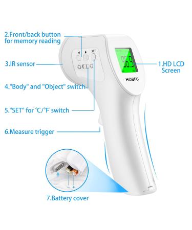 Non-Contact Forehead Thermometer for Adults - 3 in 1 LCD Display, Fever Alarm, Accurate Readings - Buy Online on SooperMarket.com