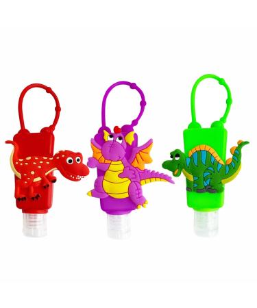 VHOPMORE 6Pcs Kids Travel Hand Sanitizer Bottles with Keychain Holder - Dinosaur Design, 30ml Leak Proof Refillable Containers - Buy Online on SooperMarket.com