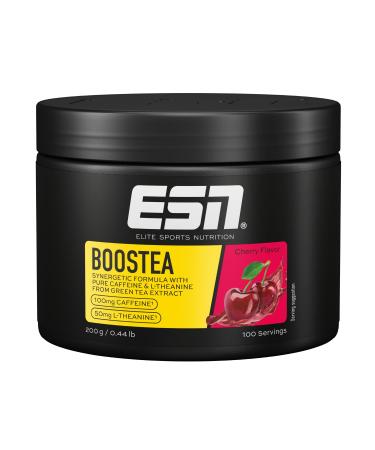 ESN Boostea Cherry 200 g booster with caffeine L-theanine and green tea extract vegan tested quality-made in Germany cherry 100 portions (1 Pack)