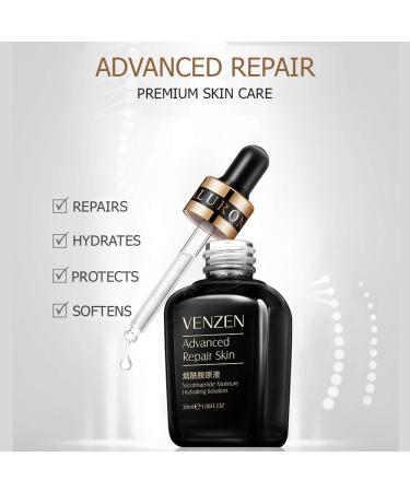 VENZEN Natural Organic Advanced Repair Skin Hyaluronic Solution 30ml | Hydrating Nicotinamide & Oligopeptide - International Shipping Available - Buy Online on SooperMarket.com
