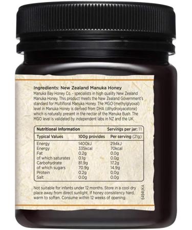 Manuka Bay Honey Co 70 MGO Manuka Honey 250g - Buy Online on SooperMarket.com