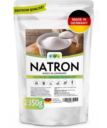 EWL natural products Natron powder baking soda 2350g Extra XXL advantage pack high -purity German food quality i baking powder i manufacture and bottling i soda powder backingsoda 2.35 kg (1 Pack)