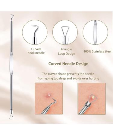 Pimple Popper Blackhead Remove Tool Comedone Extractor Tweezers Set Stainless Steel Acne Spot Pimple Popping Kit with Box(5 Piece) - Buy Online on SooperMarket.com