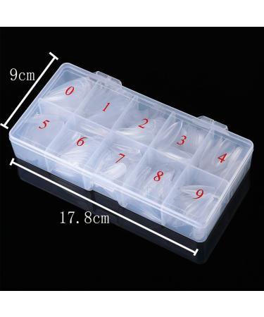 AORAEM Clear Long Stiletto False Nails - 500Pcs Full Cover Artificial Nail Tips in 10 Sizes for Nail Salon - Buy Online on SooperMarket.com