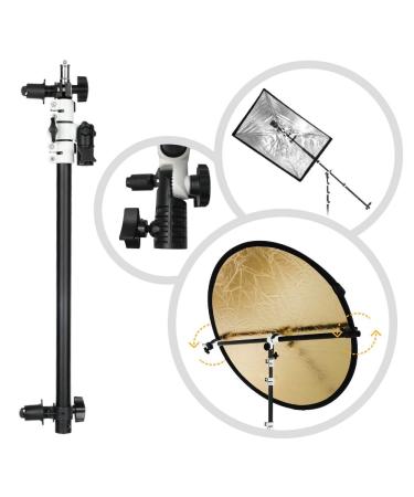 Fotoconic Multi Functional Reflector Holder, Boom Arm, Background Crossbar (21"-49" / 53-125cm) with Solid Locking Metal Swivel Head Grip