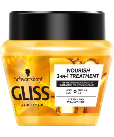 Schwarzkopf Gliss Kur Oil Nutritive Keratin Serum + Precious Beauty Oils Hair Repair Mask Masque for Anti-Split-Ends Treatment 300ml