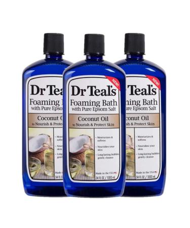 Dr Teal's Foaming Bath 3-Pack (102 Fl Oz Total) Coconut Oil