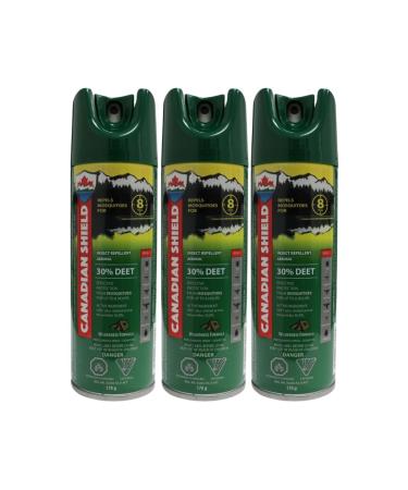Canadian Shield Mosquito & Insect Repellent | For Hunting Fishing Camping Family Fun and More | 8 Hour of Protection | 30% Deet | (170G) AEROSOL - CSA01 | 3 Packs
