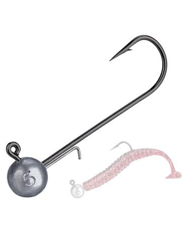 THKFISH Ball Jig Heads 1/2oz 3/8oz 1/4oz 1/6oz Lead Head Fishing Jigs Saltwater Freshwater Swimbait Jig Heads for Crappie Walleye Bass Trout 10pcs 1/6oz(5g)-10pcs