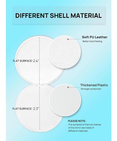 Getinbulk Compact Mirror Bulk - Double-Sided 1X/3X Magnifying PU Leather Makeup Mirror - White, 2.7 inches - Buy Online on SooperMarket.com
