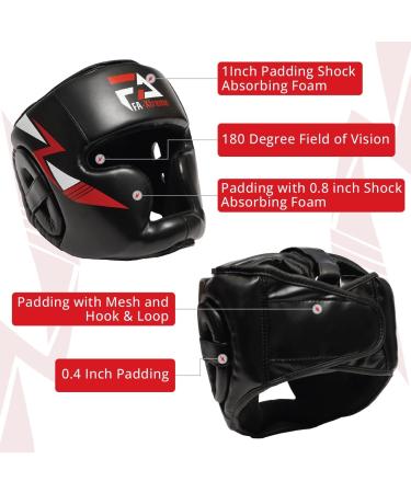 FA-Xtreme Boxing Headgear - Black | Head Gear & Mouth Guard for MMA Kickboxing | Adults & Kids 11+ Large | Ideal for Sparring & Training - Buy Online on SooperMarket.com