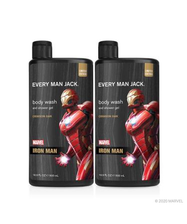 Every Man Jack Body Wash - Marvel Iron Man | 16.9-ounce Twin Pack - 2 Bottles Included | Naturally Derived Parabens-free Pthalate-free Dye-free and Certified Cruelty Free