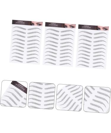 3 sheets Eyebrow False Artificial Fake Brow Sticker Transfer Eyebrows Temporary Imitation Decal 1 count (Pack of 1) Black - Buy Online on SooperMarket.com