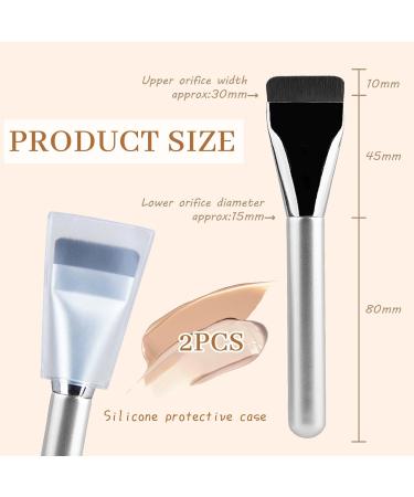 Ruzister 2 Pieces Foundation Makeup Brushes Flat Head Foundation Brush Liquid Powder Brush Ultra Thin Makeup Brush Premium Brush Hair for Creamy Powdery or - Buy Online on SooperMarket.com