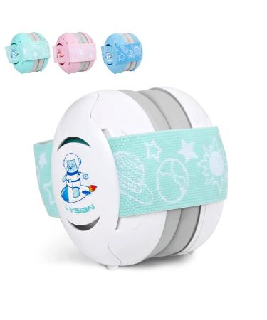 Baby Ear Muffs Noise Blocking for Infants with Elastic Headband,Hearing Protection Earmuffs for Sleep, Travel By Lysian White