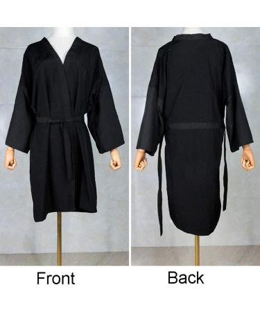 Mollensiuer Black Salon Robe - 1 Piece Client Gown Cape | Hair Cutting Smock Kimono Style for Salons - Buy Online on SooperMarket.com