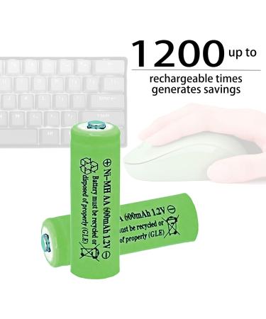 12 Counts AA 600mAh NiMH Rechargeable Batteries - 1.2V Double A Solar Light Compatible - Eco-Friendly Power Solution - Buy Online on SooperMarket.com