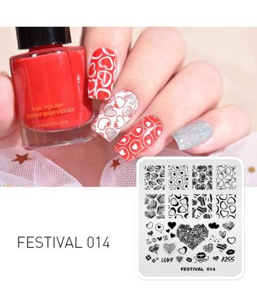 Alexnailart Stamping Plate Heart Template - Nail Art Tools (FE014) - Buy Online on SooperMarket.com