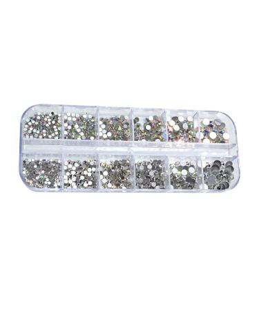 kesurpae Women Fingernail Flatback Rhinestones Assortment Set Home Salon Girls Crystals Assorted Kit Nail Art Handicraft