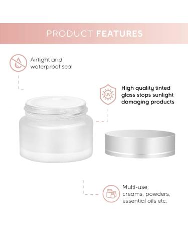 6 Pack 30ml Refillable Glass Cream Can - Leakproof Travel Container for Lotions Essential Oils & Lip Balm - Matte Transparent - Buy Online on SooperMarket.com