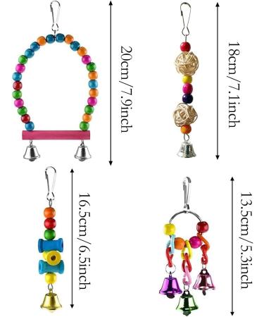 QIODAZOO Parrot Toys Bird Toy 7 Packs Birdcage Swings Bird Feeder Chewing Hanging for Conures Cockatiels Budgie Lovely Birds - Buy Online on SooperMarket.com