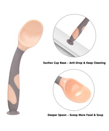 Shop Baby Utensils Set: Travel Spoon & Fork with Suction Cup - Heat-Resistant Soft Ideal for Toddlers 1+ - Pink Children's Cutlery - Buy Online on SooperMarket.com