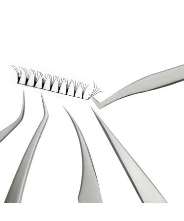 Lash Extension Tweezers Set - Curved & Straight Pointed Applicator Tool for Eyelash Extensions - Buy Online on SooperMarket.com