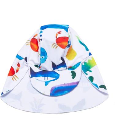 BONVERANO Baby Boy All-in-one Sunsuit/Swimsuit UPF 50+ Sun Protection with Cap, 12-18 Months - White Fish - Buy Online on SooperMarket.com