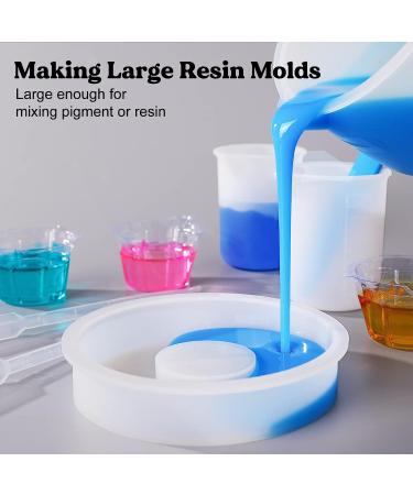LET'S RESIN Silicone Measuring Cups Set - 600ml & 100ml | Resin Supplies for Epoxy Resin Mixing | Easy to Clean & Durable | Silicone Stir Sticks Included - Buy Online on SooperMarket.com