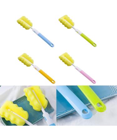 8-Piece Foam & Bottle Cleaning Brush Set for Baby Bottles & Cups - Orange Blue Green Pink - Buy Online on SooperMarket.com