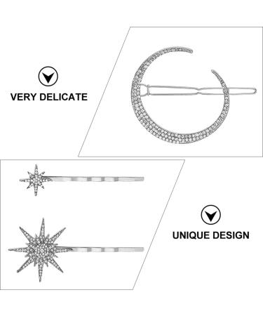 KALLORY Womens Stars and Moon Rhinestone Hair Clips - 6pcs Wedding Accessories - Buy Online on SooperMarket.com
