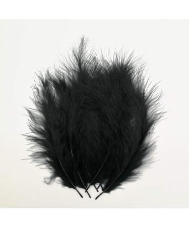 100pcs Black Marabou Feathers 4-6 Inches for Crafts, Dream Catcher & Fly Tying - Buy Online on SooperMarket.com