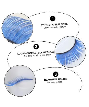 Buy Blue Long Eyelashes - 2 Pairs Halloween Fake Lashes for Stunning Eye Makeup | Perfect for Costumes & Performances - Buy Online on SooperMarket.com