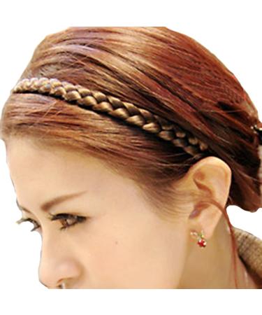 Shop Light Coffee Brown Hairpiece Braid Strands | Stylish Wig & Headband for Effortless Updos - International Shipping Available - Buy Online on SooperMarket.com