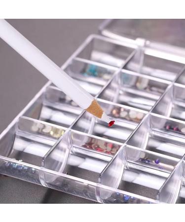20pcs Wax Pencil for Rhinestones Nail Tools Rhinestones Picker Pencil Crayons Pencils Nail Rhinestones Nail Art Tools Nail Point Pen Dotting Pen Wooden White Manicure Dot Pen - Buy Online on SooperMarket.com