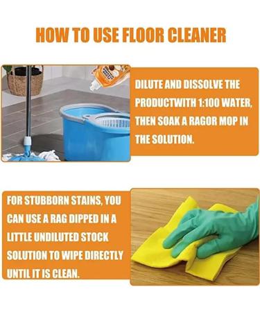 HOPASRISEE Multi-purpose Floor Cleaner Powerful Decontamination Floor Cleaner Hardwood Floor Cleaner Orange Multi Purpose Floor Cleaner for Wood Tile Floors Bathroom Kitchen Floor (2pcs) - Buy Online on SooperMarket.com