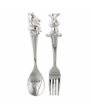 DISCONTINUED - Disney Winnie The Pooh Silverplated Fork & Spoon Set