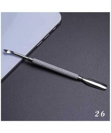 1pcs Double-end Nail Art Cuticle Remover Stainless Steel Manicure Pedicure Pusher Fork Scissor Trimmer 2-ways Nails Tool 27 - Buy Online on SooperMarket.com