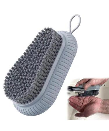 Heavy Duty Nail Brush Fingernail Scrub Brush, Durable Stiff Bristles Nail Scrub Brush, Hand and Nail Cleaning Brush for Men & Mechanics (Hand Wash Brush - Grey)